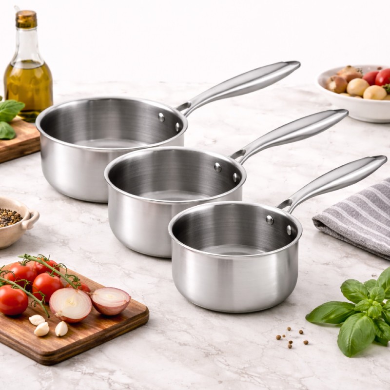 Lot de 3 Casseroles Inox – LUMIA